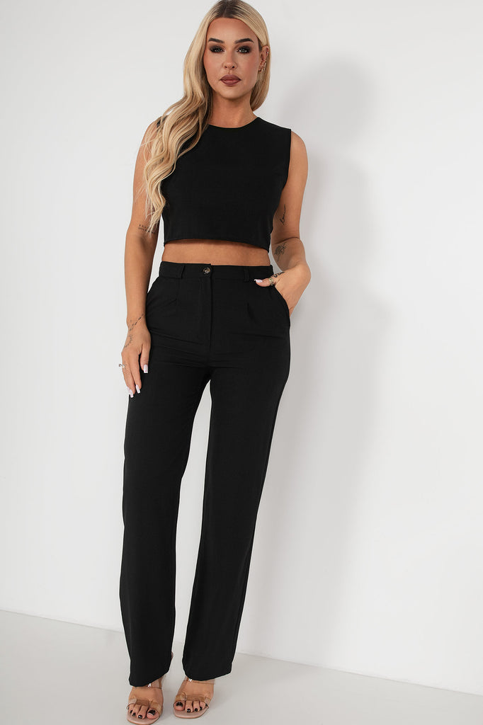 Pia Black Tailored Trousers