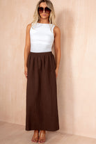 Pia Chocolate Textured Maxi Skirt