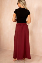 Pia Wine Textured Maxi Skirt