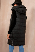 Pippa Black Oversized Longline Padded Gilet