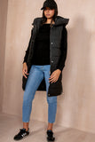 Pippa Black Oversized Longline Padded Gilet