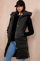 Pippa Black Oversized Longline Padded Gilet