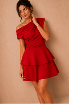 Pippa Red Double Frill Mini Dress
