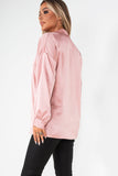 Pixie Pink Satin Oversized Shirt