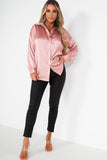 Pixie Pink Satin Oversized Shirt