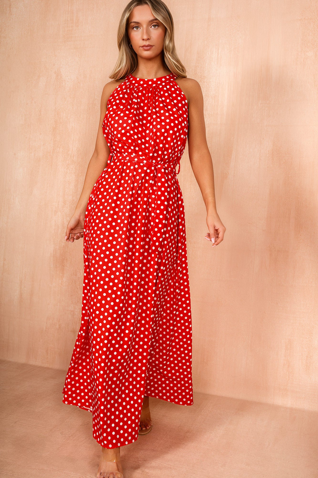 Pixie Red Polka Dot Maxi Dress