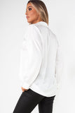 Pixie White Satin Oversized Shirt