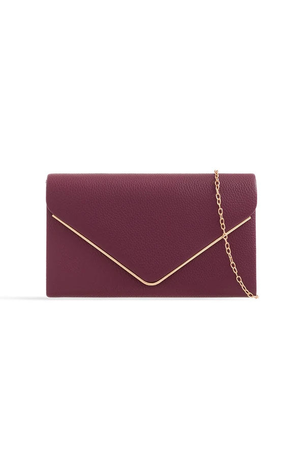 Pollie Burgundy Moc Croc Detachable Chain Bag