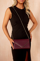 Pollie Burgundy Moc Croc Detachable Chain Bag