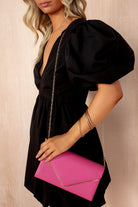 Pollie Fuchsia PU Detachable Chain Bag