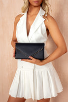Pollie Navy Moc Croc Detachable Chain Bag