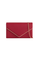 Pollie Red Faux Leather Detachable Chain Bag
