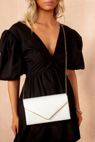 Pollie White PU Detachable Chain Bag