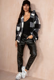 Polly Black Check Teddy Jacket