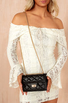 Porter Black Quilted Micro Detachable Chain Bag