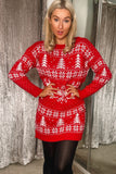 Prancer Red Festive Jumper Dress