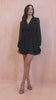 Lakelyn Black Chiffon Frill Dress