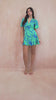 AX Paris Maimi Green and Blue Satin Skater Dress
