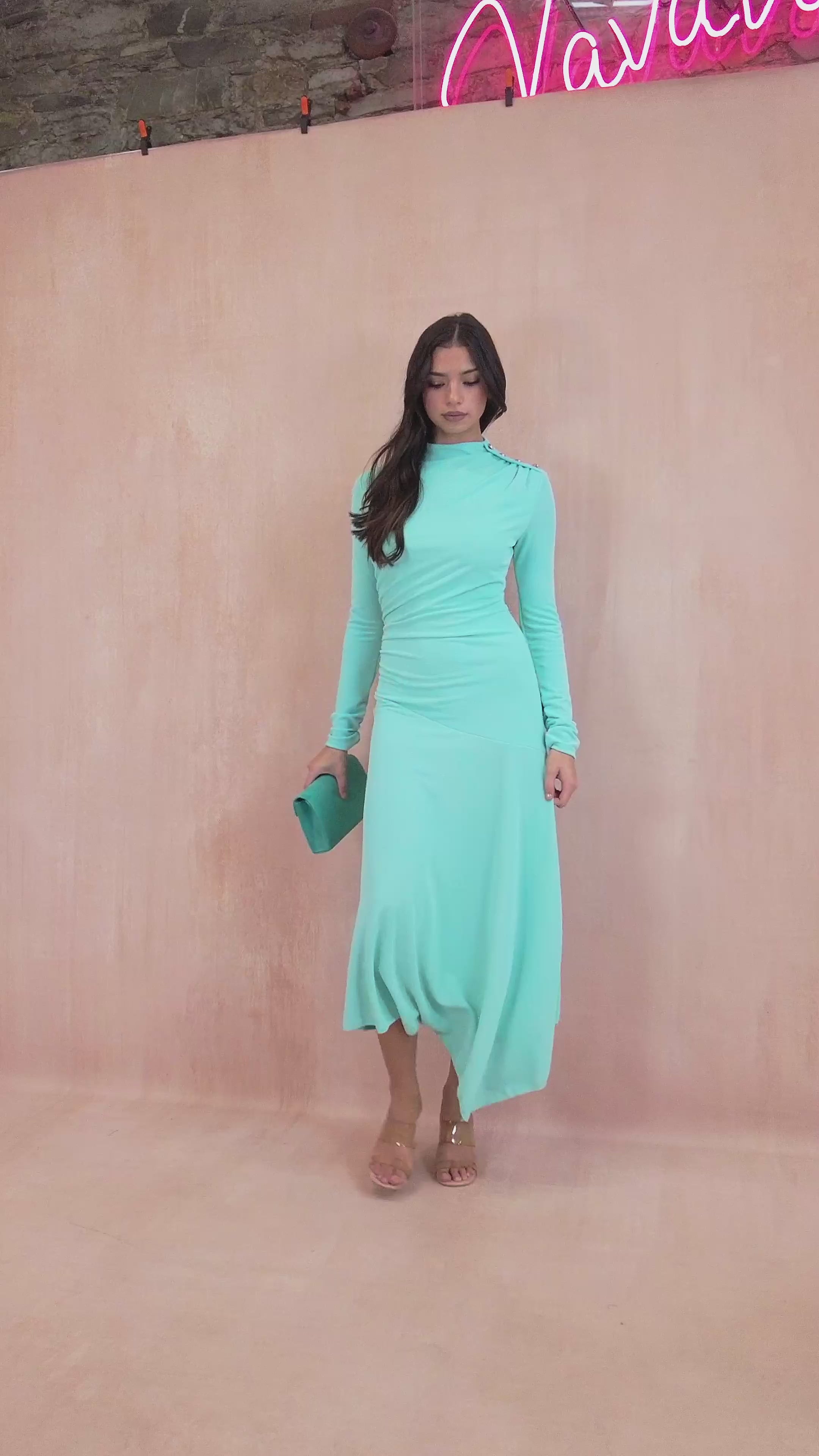 Leo Aqua Drop Waist Dress