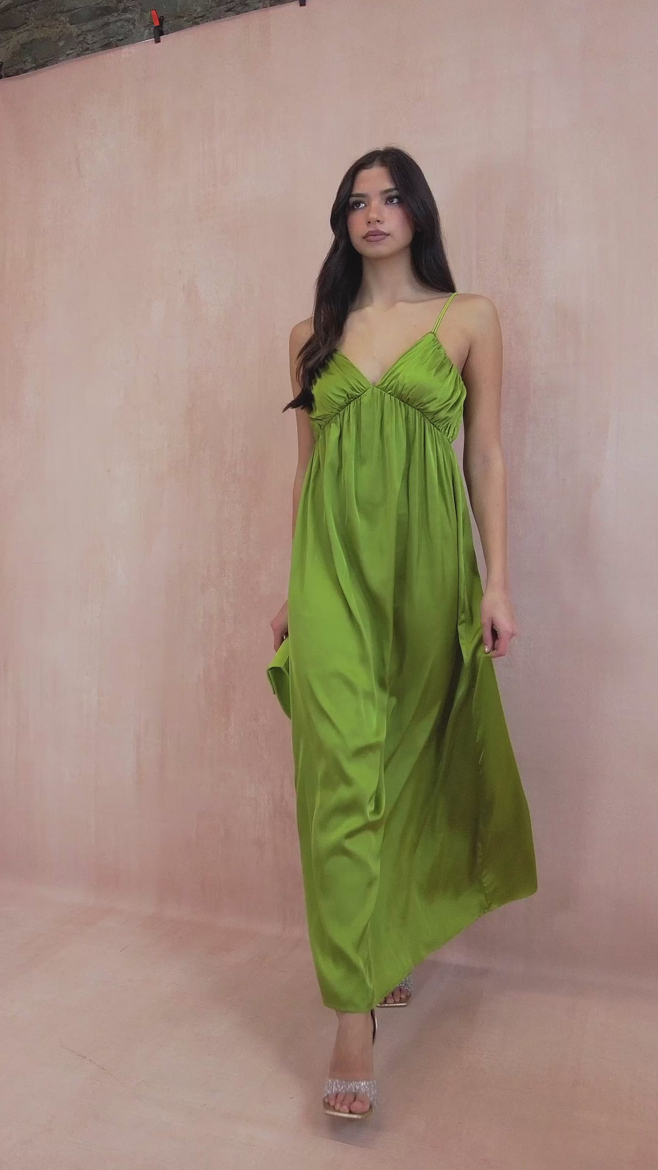 Louise Green Satin Dress