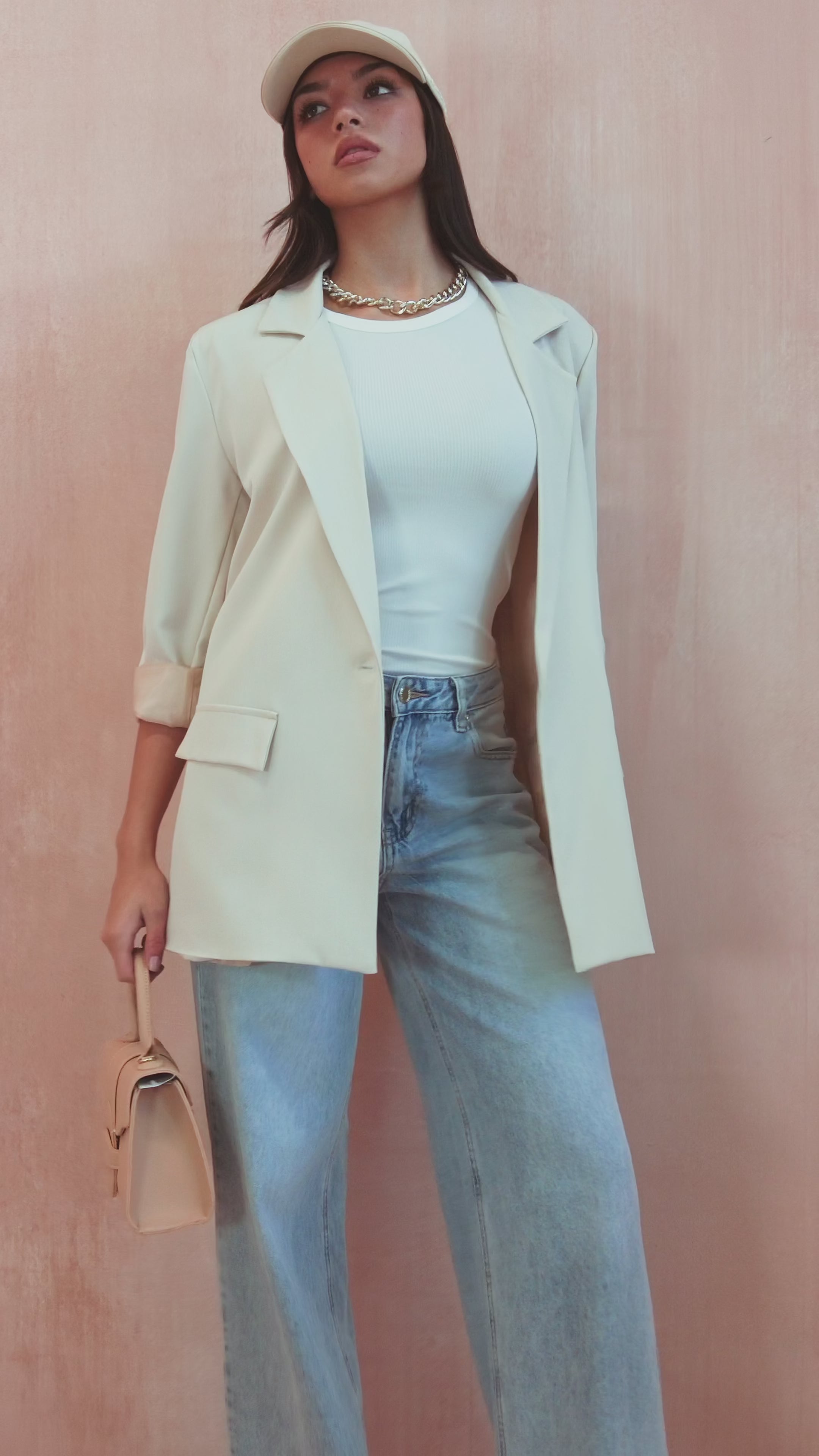 Raquel Cream Oversized Blazer