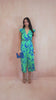 AX Paris Tina Blue and Green Satin Jumpsuit
