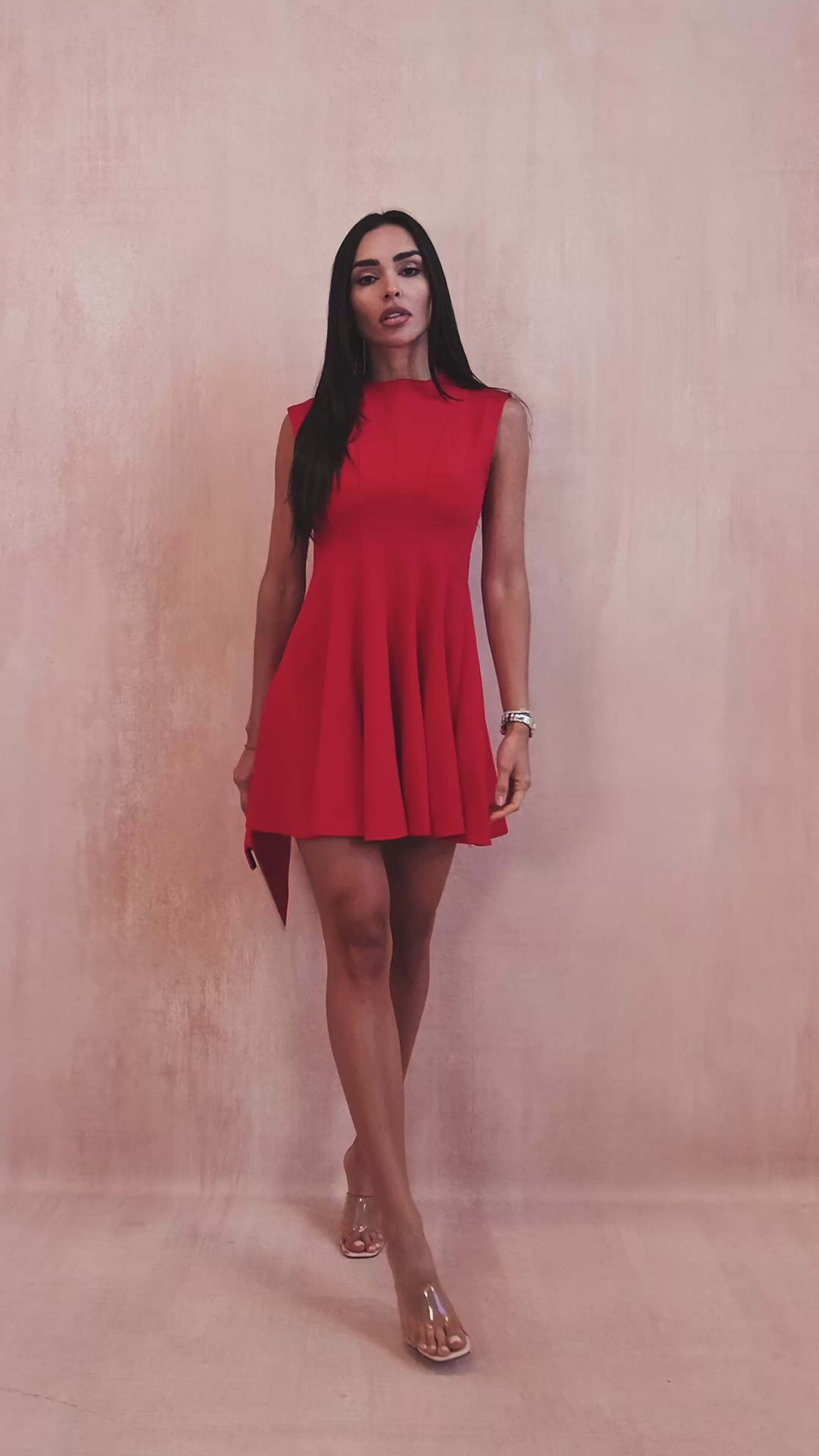 Kaiden Red Pleated Dress