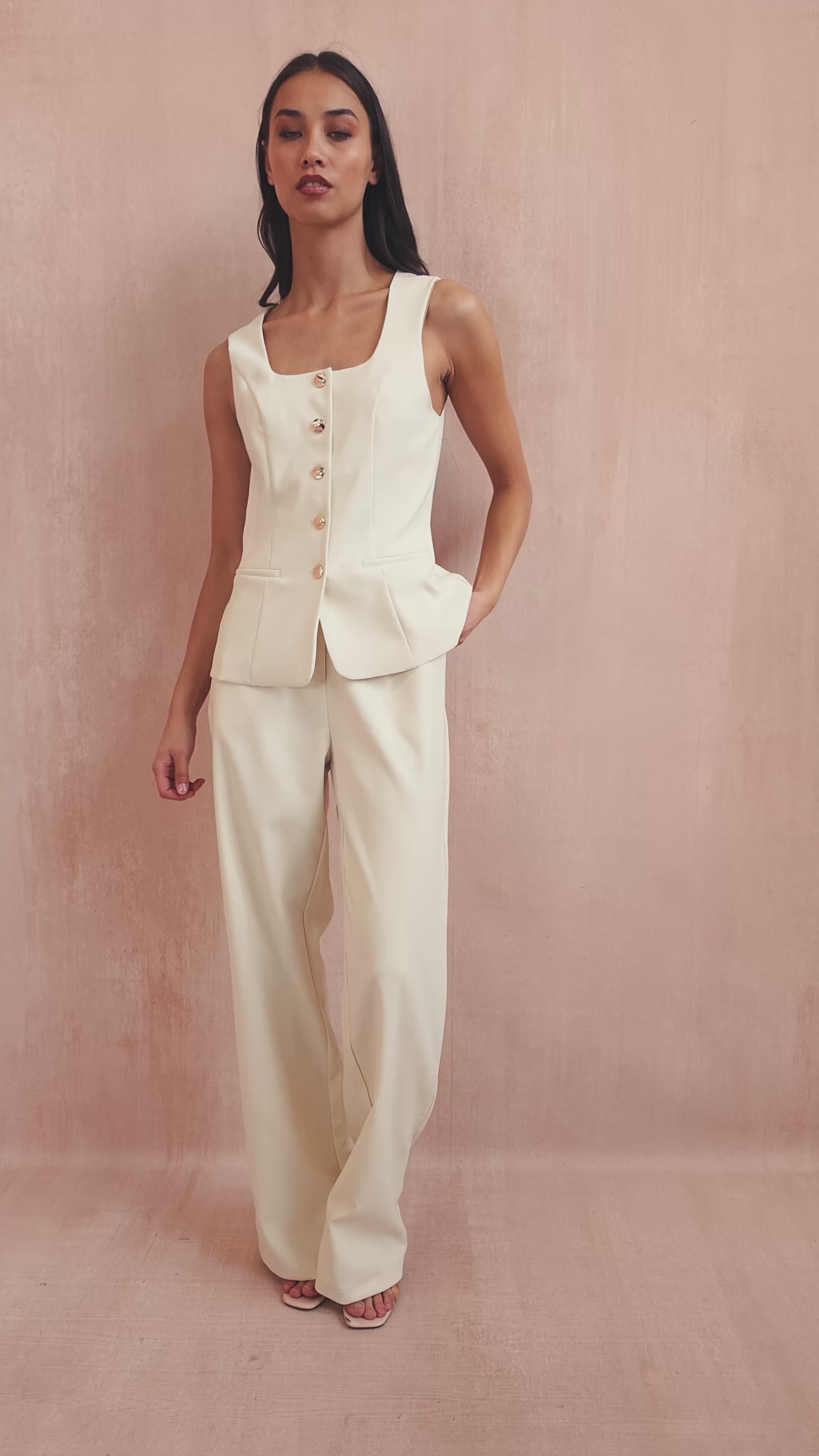 Jamie Ivory Square Neck Waistcoat