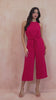 AX Paris Cadhla Deep Cerise Tie Waist Jumpsuit