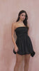 Aoife Black Satin Puffball Dress