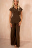 Esme Mocha Wide Leg Trousers