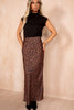 Felicity Leopard Print Satin Maxi Skirt