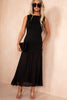Gail Black Knit Sleeveless 2 in 1 Maxi Dress