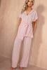 Nessa Blush Tie Shirt Co Ord
