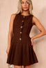Penelope Chocolate Tailored Pleated Dress