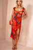 Quincy Orange Floral Print Midi Dress
