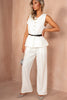 Tarah White Belted Waistcoat Co Ord
