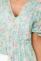 Primula Green Print Midi Dress