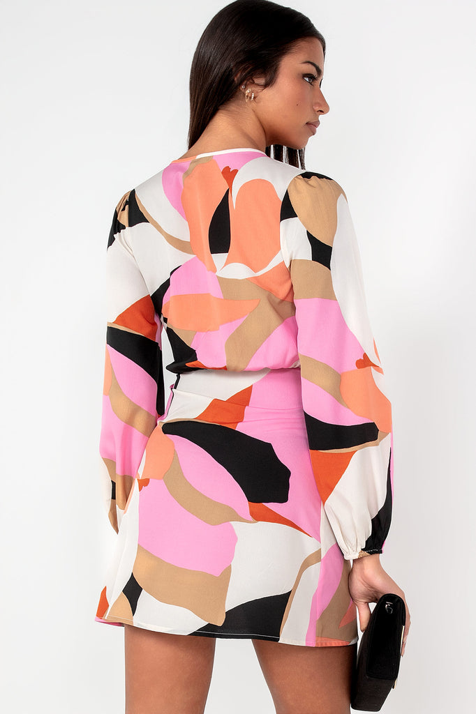 Priscilla Multi Print Wrap Dress