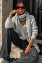 Prudie Grey Knit Scarf Jumper