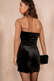 Queenie Black Velvet Feather Dress