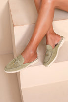 Queenie Green Loafer Mules