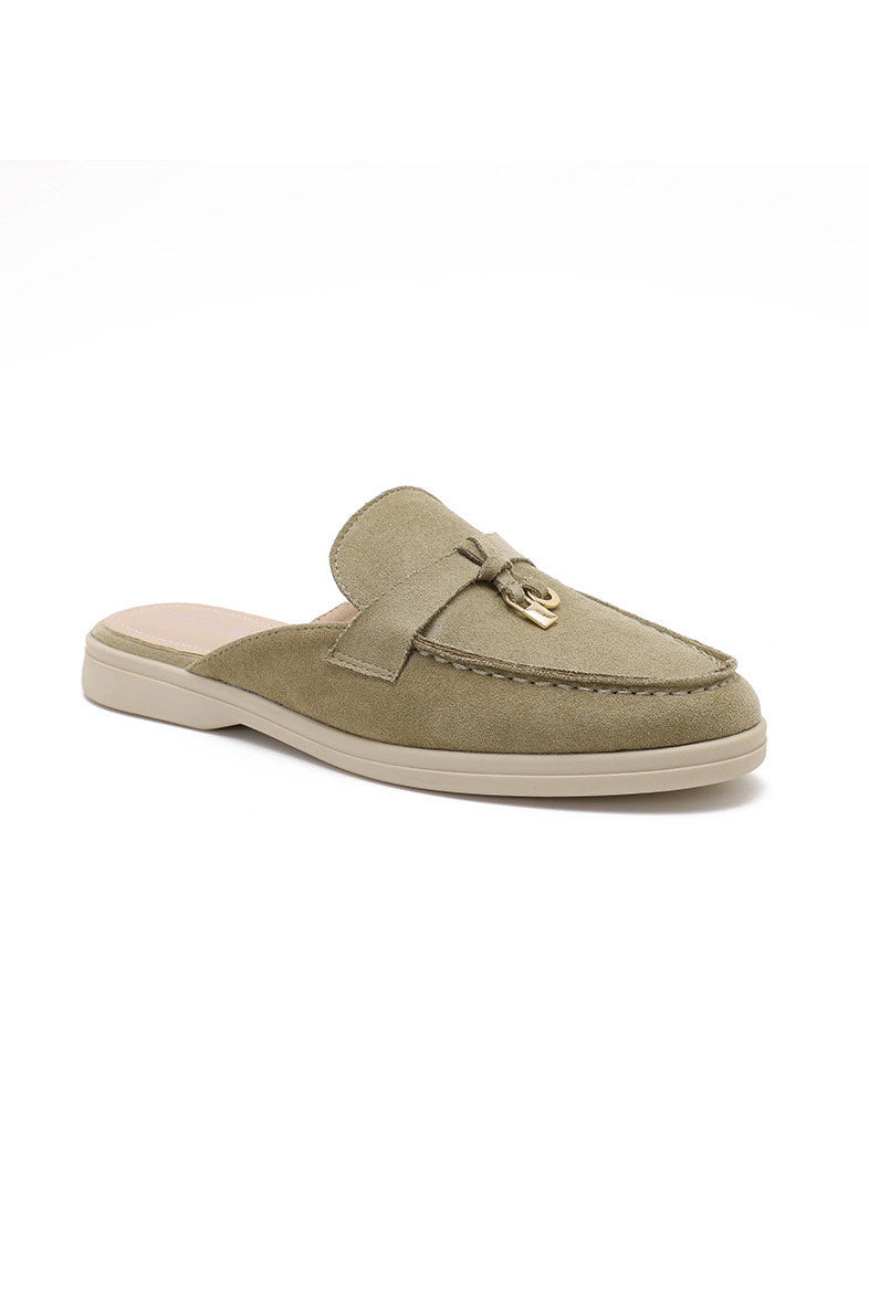 Queenie Green Loafer Mules
