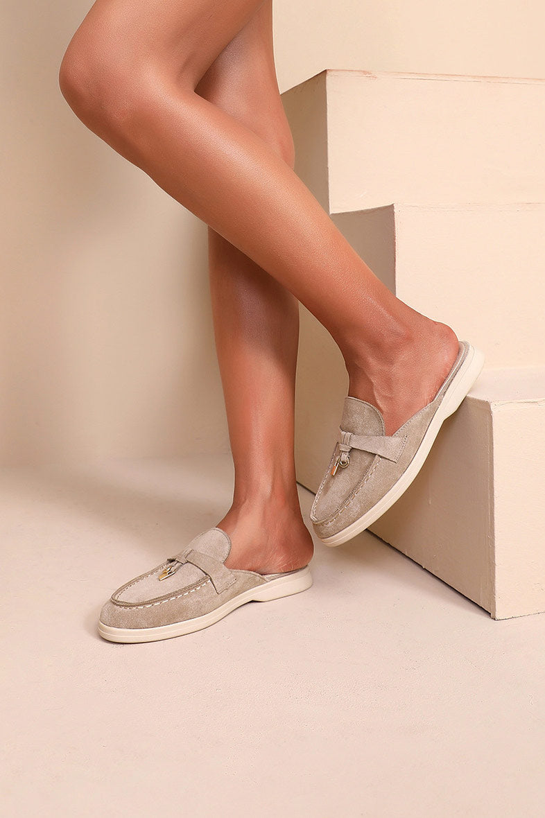 Queenie Stone Loafer Mules