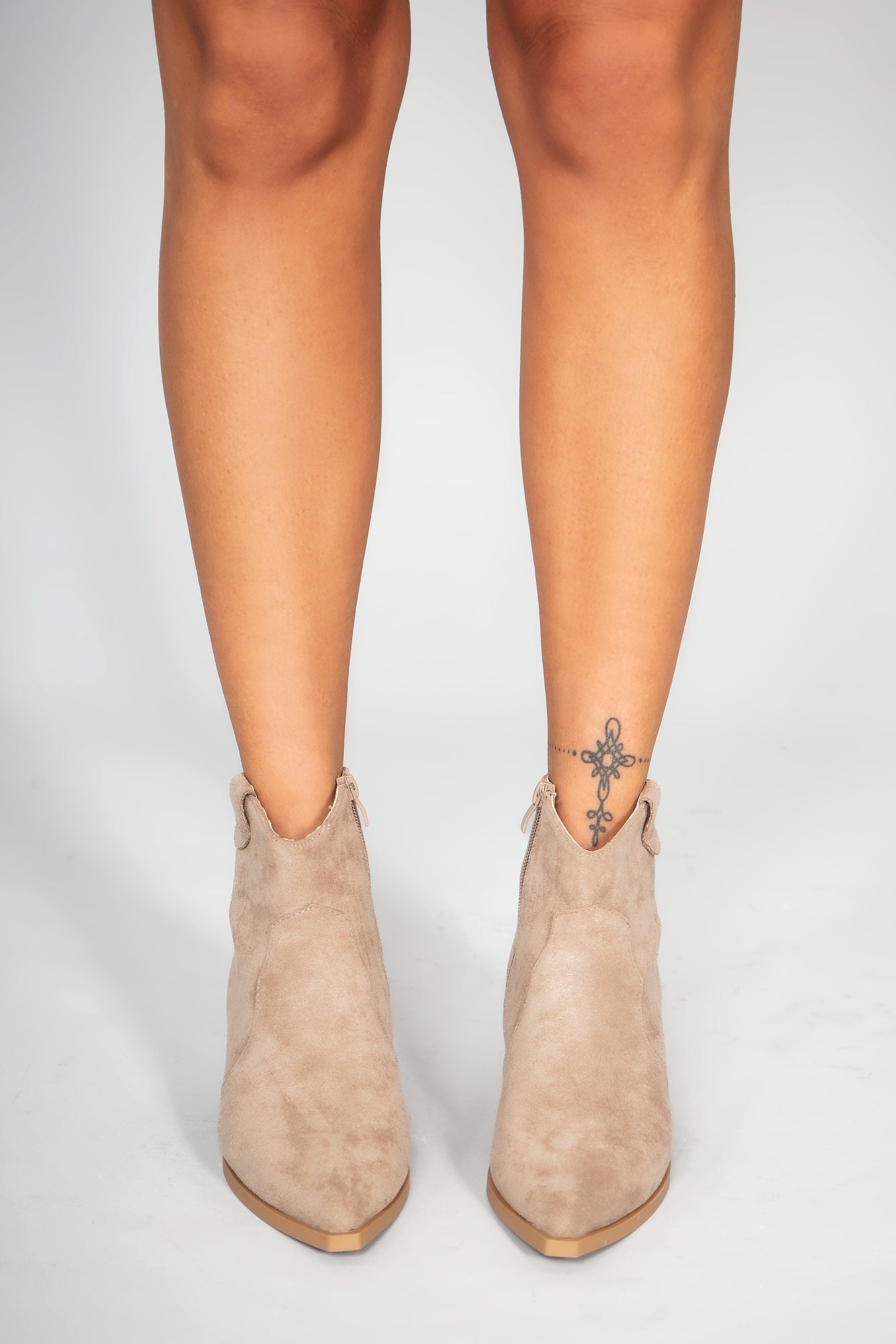 Quella Taupe Suedette Ankle Boots