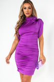 Quincey Purple Glitter Ruched Dress