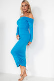 Quilla Blue Bardot Dress