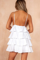 Quincey White Cotton Tiered Dress