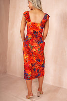 Quincy Orange Floral Print Midi Dress