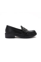 Quinn Black Leather Look Loafers